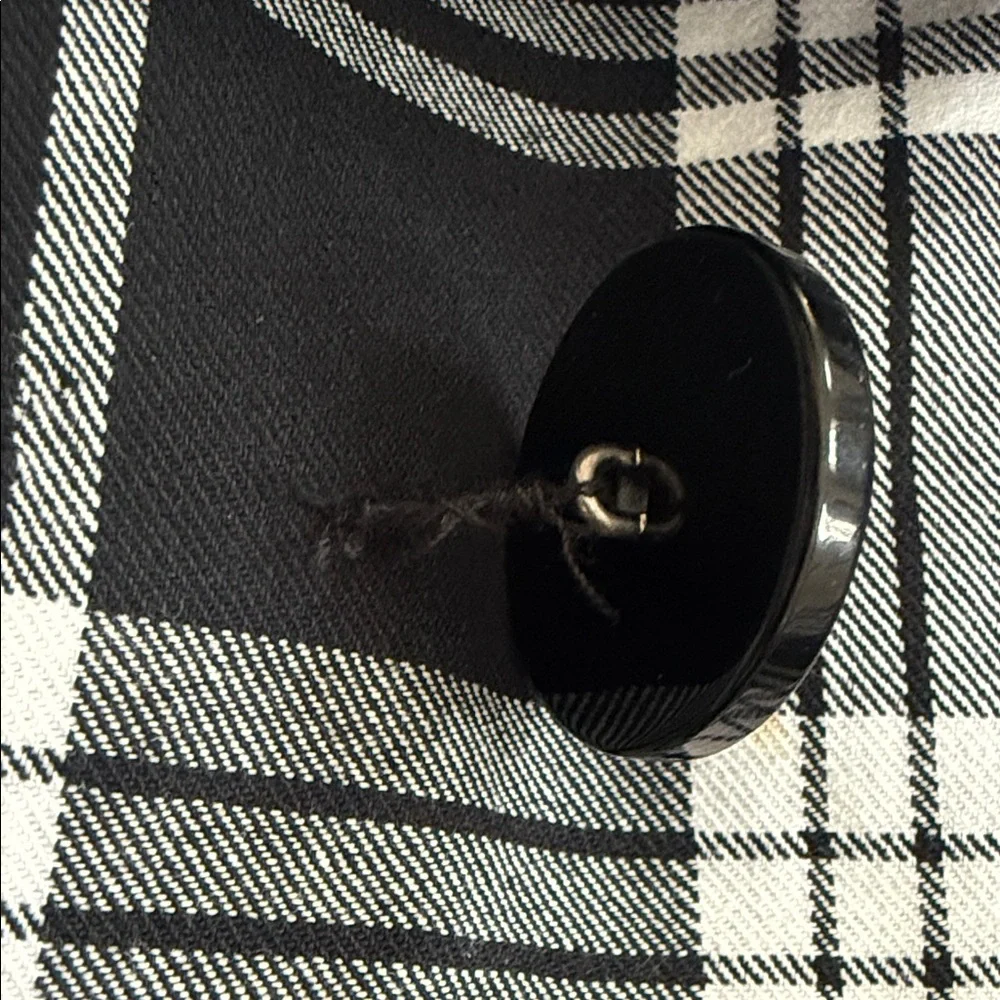 Guess Plaid Double-Breasted Black & White Blazer Jacket - Picture 10 of 11